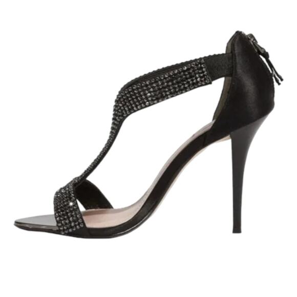 Nordstrom Exclusive Glint Devyn Sandal High Heels - Black Rhinestone - Picture 2 of 9